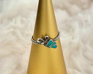 Sterling Turquoise Butterfly ring