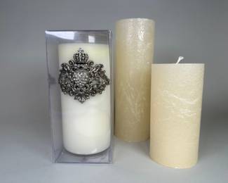 Lux Fragrances 'A Dozen Roses' And Two Park Avenue Fragrances Unscented Pillar Candles (3)