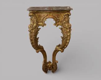 Louis XIV Style Giltwood Marble Top Console