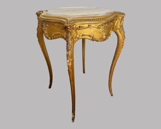 Louis XV Style Giltwood Marble Top Side/Accent Table, C. Late 19th Century