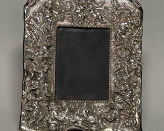 Repousse Baroque-Style Sterling Silver Picture Frame