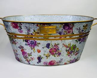 Mackenzie Childs Floral Decorative Tin Tub