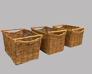Group Of Rectangular Wicker Baskets (3)