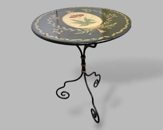 Lisa E. Powell For World's Away Metal Floral Printed Table 