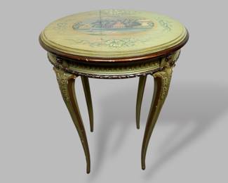 Polychrome Painted Side Louis XV Style Table, Modern