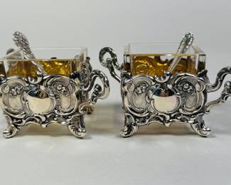 Pair Of German .800 Silver Open Salts, C. 1900 (2)