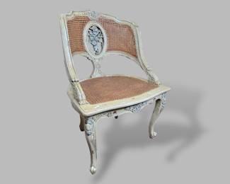 Louis XV Style Carved And Caned Chair, Modern