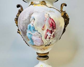 Sevres Style Porcelain And Gilt Brass Mounted Vase, Signed, Late 19th Century