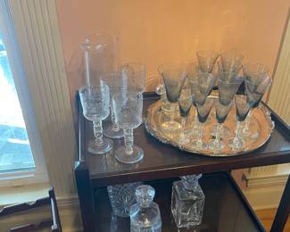 Mahogany two-tier tea/bar cart