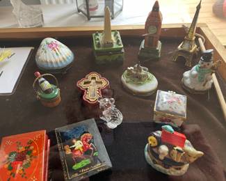 Half of these boxes are Limoge and the the others are nice porcelain boxes