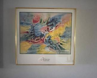 1997 Pensacola Seafood poster signed by artist, Mailande Turner