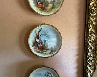 6 Antique hand painted plates 