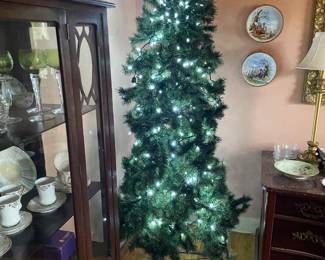 Lighted Christmas tree (nice thin size).  I’m leaving it up so you can see how pretty.