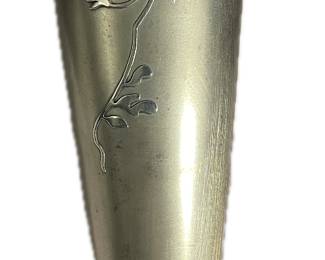 14” Heinz Art Metal Shop , Sterling on Bronze Vase.  Stunning