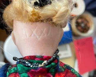 Antique German doll with original costume.  Krammer Reinhardt  mark