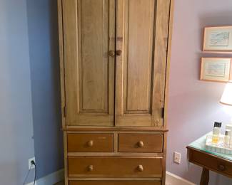 Two piece pine armoir