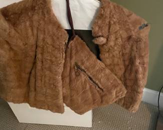 Rabbit Fur coat with matching muff ❤️