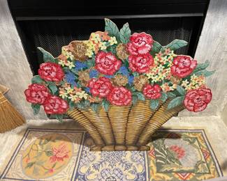 Floral fireplace screen