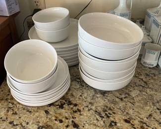 White common white dishware