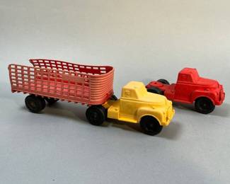1950s Auburn Rubber Farm Semis and Livestock Trailer