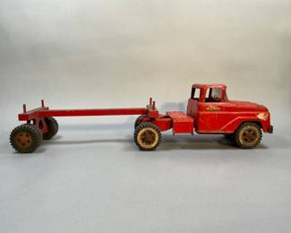 1950s Tonka Log Truck with Single axel trailer