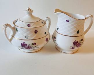 CROWN DORSET CREAM AND SUGAR CHINA SET