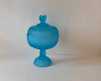 L E SMITH MOON AND STARS BLUE SATAN LIDDED COMPOTE