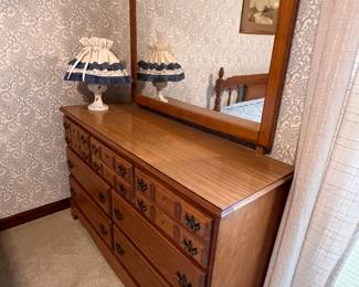 MAPLE DRESSER AND MIRROR