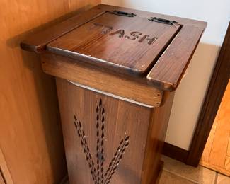 VINTAGE WOODEN "TRASH" BOX