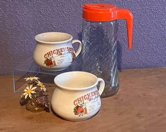 TANG PITCHER AND CHICKEN SOUP MUGS
