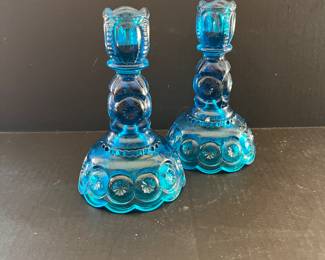 L.E. SMITH MOON AND STARS CANDLESTICKS