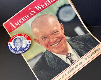 EISENHOWER PAPER AND CAMPAIGN PIN