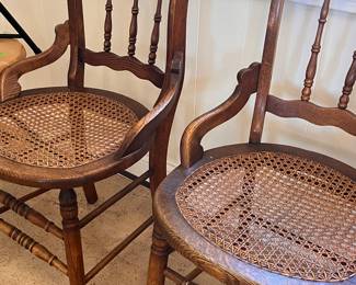 CANE BOTTOM CHAIRS - SET OF FOUR