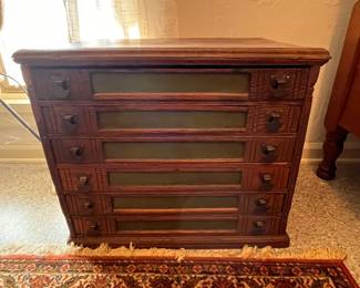 ANTIQUE MAP OR SEWING CABINET