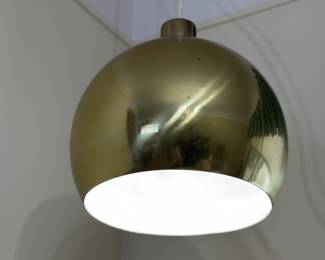 MCM gold globe pendant light