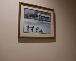 Framed Children Playing in the Snow