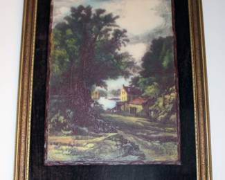 Doubled Signed Engraving of Landscape Framed
