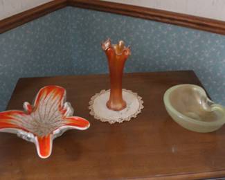 Art Glass Depression Glass Marigold Vase