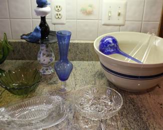 Blue Vase, Novety Dish, Vintage Green Pcs, Spagetti Bowl