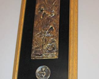 Embossed Crane Framed