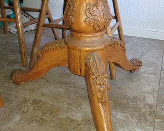 Carved dining table with 6 chairs