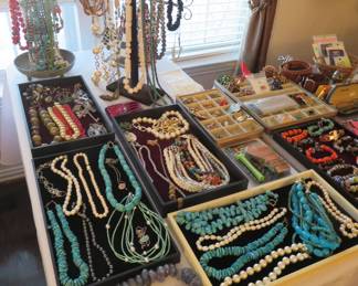 Costume jewelry.  The tall props are for sale as well.