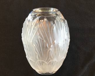 Lalique "Seashells" Crystal Glass Vase.  Immaculate condition.