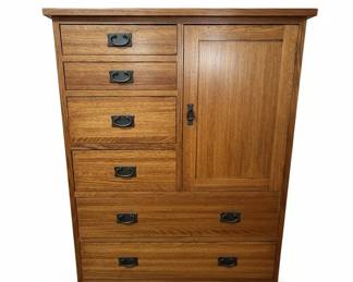 Mission Style Oak Gentlemans Chest 