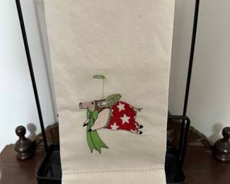 Embroidered Flying Pig Kitchen Towel