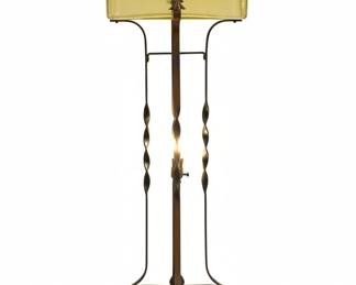 Art Deco Vaseline glass Fishbowl Stand