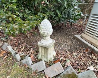 Stone Acorn Finial on Fluted Pedestal 