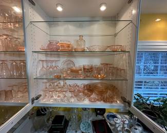 Large Selection of Pink Depression Glass