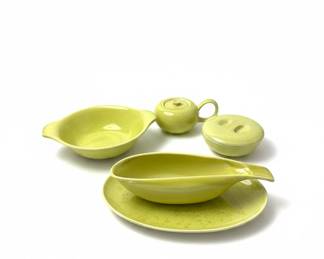 Russel Wright Steubenville American Modern Chartreuse Serving Set 