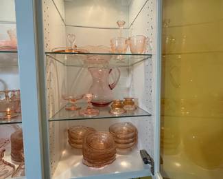 Large Selection of Pink Depression Glass